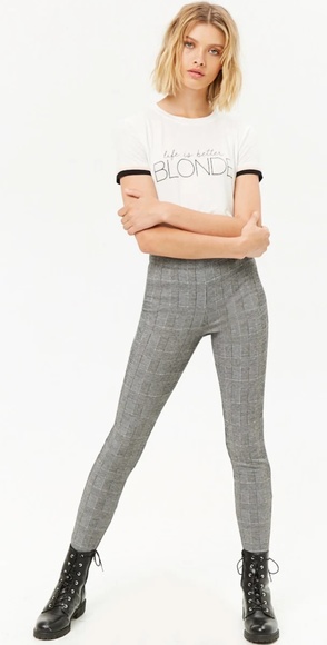 Sale Forever 2 Glen Plaid Leggings 